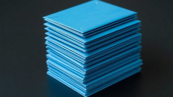 Stack of blue envelopes for Blue Envelope Program for Autistic Drivers