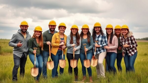 Community members celebrating groundbreaking for seniors' independent housing options Muskegon.