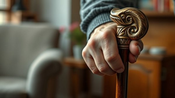 Medicare payment cuts for senior care: older person's hand on cane
