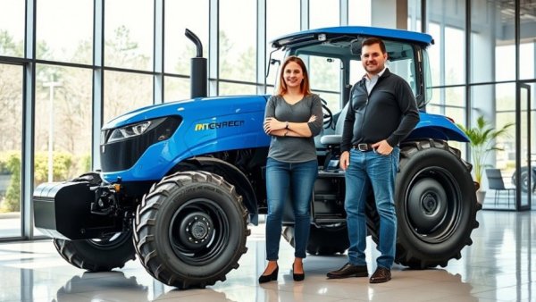Electric tractors revolutionize farming with new technology display.