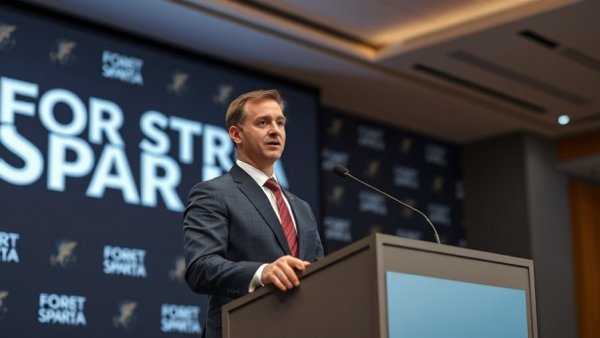 Speaker discusses Michigan State athletics funding insights at press event.