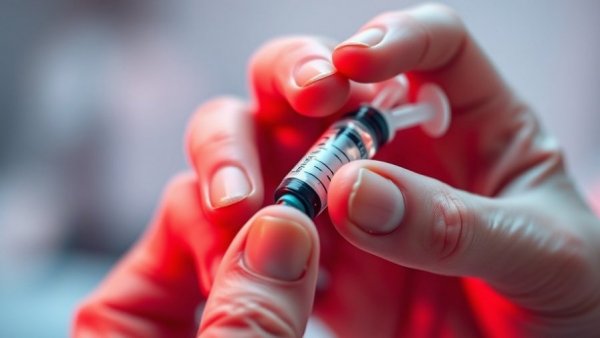 Michigan baby vaccination guidance depicted with close-up of vaccine preparation.