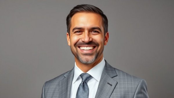 Professional man in suit smiling, Post-COVID-19 Clinic Services Michigan.