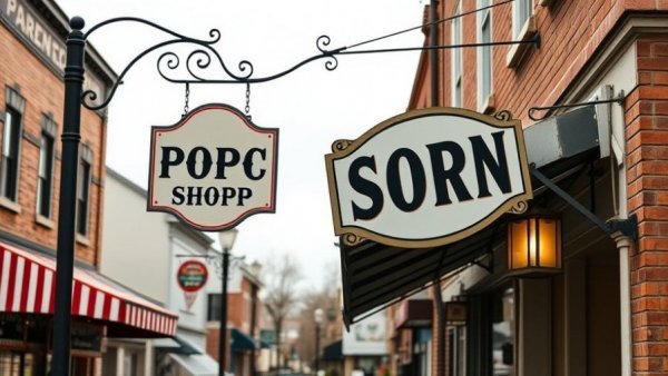 Popcorn shop sign symbolizing fiber internet's role in small business growth.