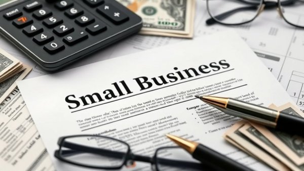 Financial papers and calculator for small business.