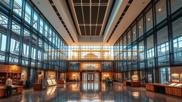 Modern Michigan Construction Hall of Fame interior with sleek design.