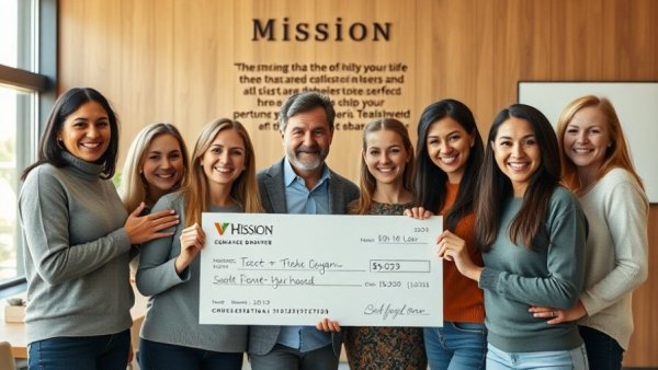Dahl Automotive donation to La Crosse Area YMCA group photo with check.