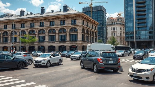 Urban street scene in Detroit illustrating Michigan auto insurance context.