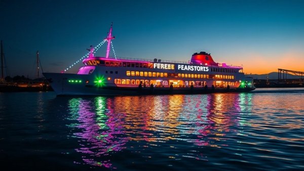 Festive ship decorated for the holiday season, highlighting the S.S. Badger experience
