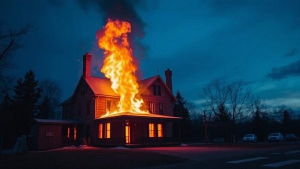 Escanaba's House of Ludington, built in 1864, is burning
