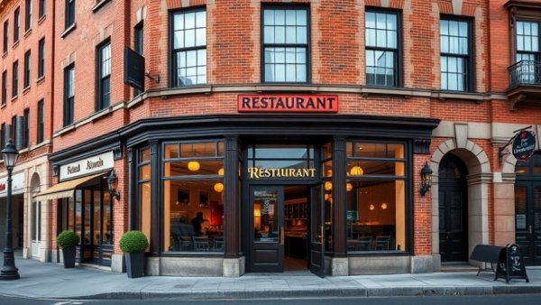 Front of 54 South Restaurant and Lounge with elegant design.