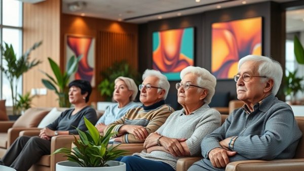 Residents enjoying a gathering in a luxurious old age home in India.