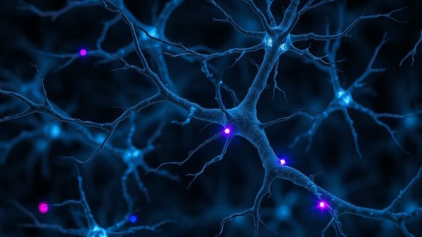 Detailed neural connections showing synaptic activity and sparks.