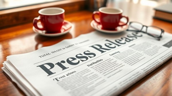 Central Texas Tree Care Services press release on wooden desk with coffee.