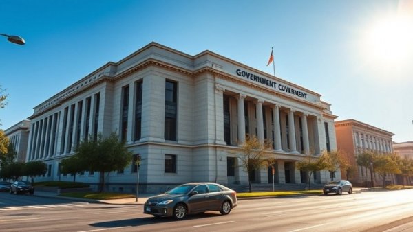 ICE detention center Portland building with car passing, sunny day.