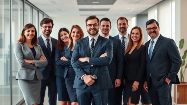 Group of top commercial contractors in Michigan in office setting.