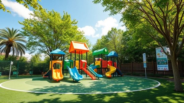 Child-care real estate investment opportunities: well-equipped playground.