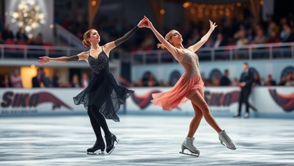 Two ice dancers perform at Grand Prix Final USA Ice Dance Winners event.