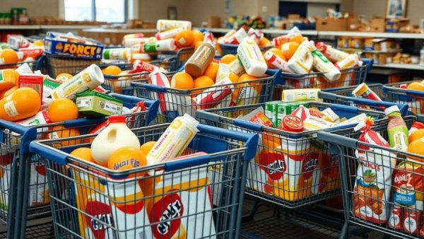 Support United Way hunger relief West Michigan through well-stocked grocery carts.