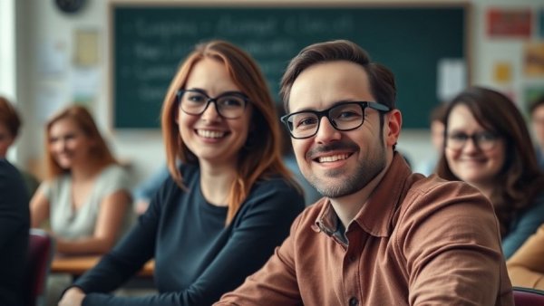 Friendly classroom scene with people, independent living for seniors Muskegon.