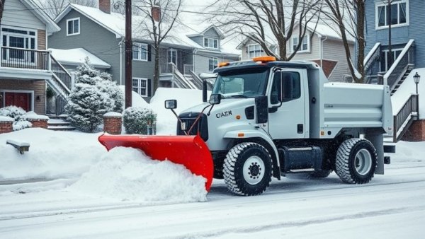 Efficient snow removal services in Muskegon, residential street plowing.