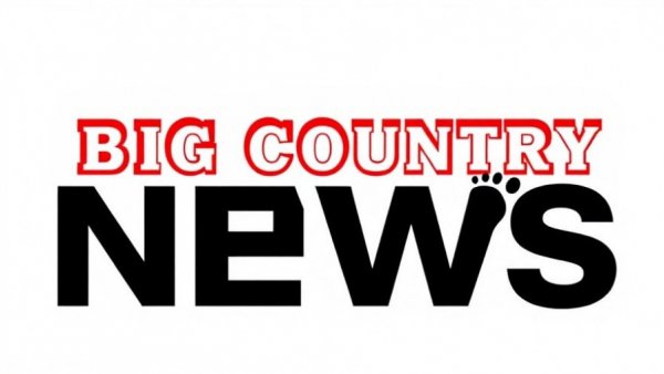 Bold logo for Big Country News with footprint symbol.