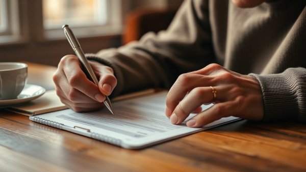 Senior hands signing a document related to the Social Security retirement earnings test.