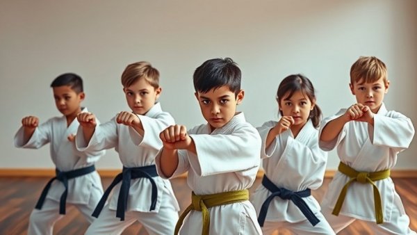 Children learning martial arts in Gurnee classroom