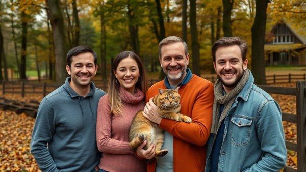 Local tree expert Shelby Michigan outdoors holding a rescued cat