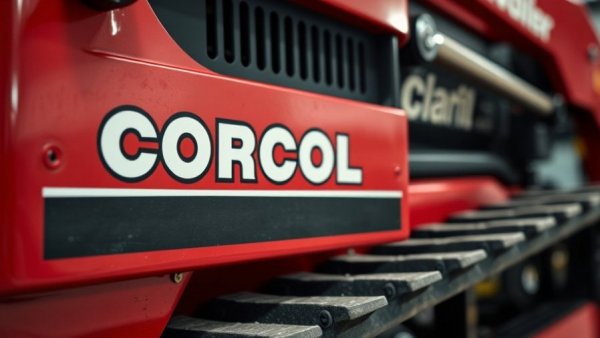 Detailed view of the upcoming largest compact track loader branding and parts.