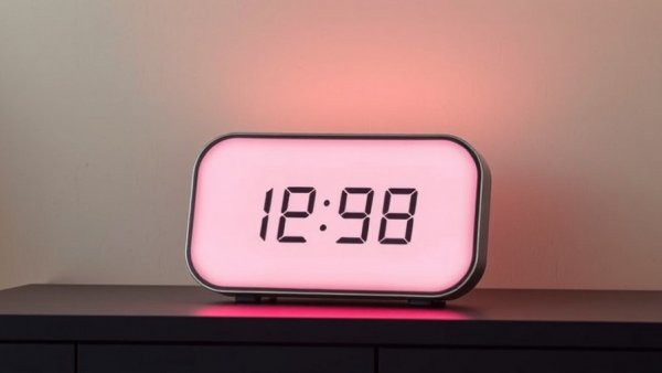 Hatch Restore 3 Sunrise Alarm Clock glowing on tabletop.