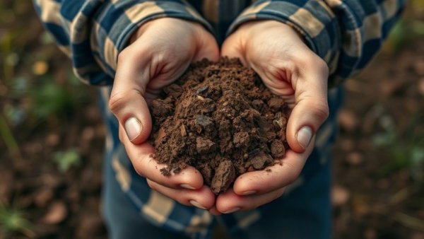Rich soil in hands, essential for spring lawn care by soil type.