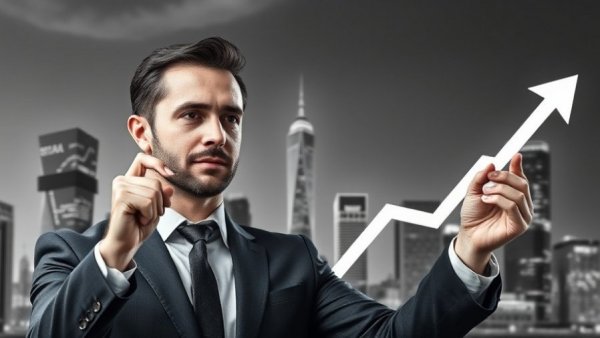 Businessman highlights REITs growth, symbolizing real estate investment trusts in finance.