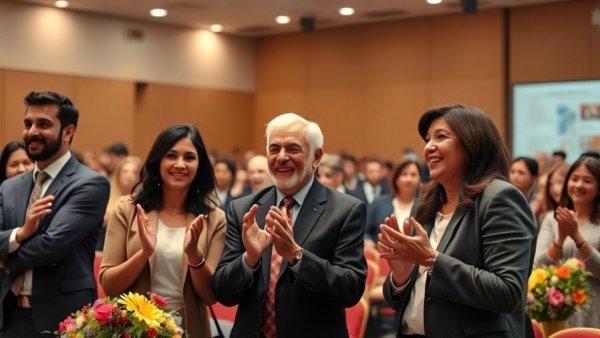Diverse gathering at SJSU real estate education event, professional interaction.