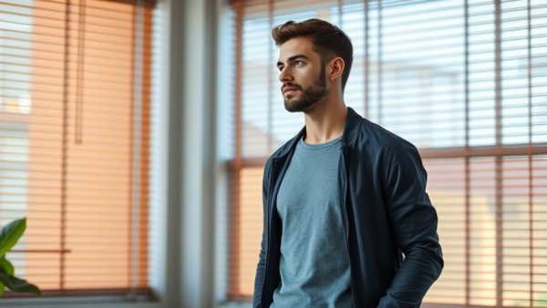 Confident Michigan entrepreneur in casual attire, success story.