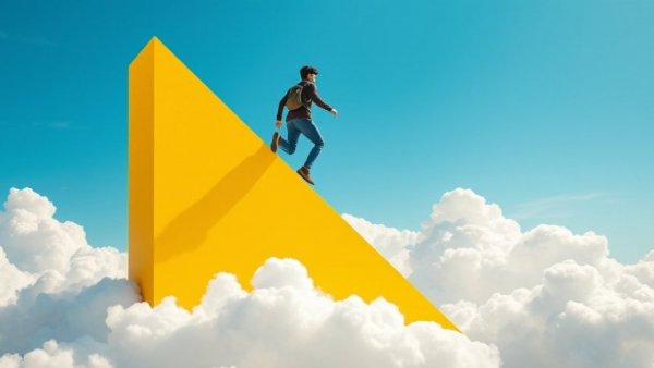 Structure for entrepreneurial success visualized as a person climbing an upward graph.