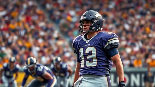 Intense football match scene with player making Ravens vs. Bengals predictions.