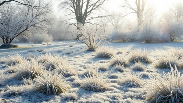 Frosty garden in winter, should you water your lawn in the winter?