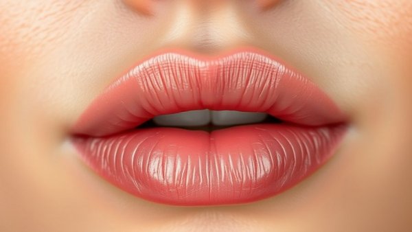 Close-up of smooth lips demonstrating lip texture for dissolving lip fillers.