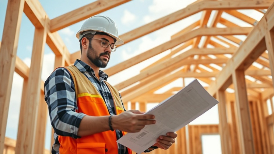 Lansing SEED Academy emerging developers review blueprints at a construction site.