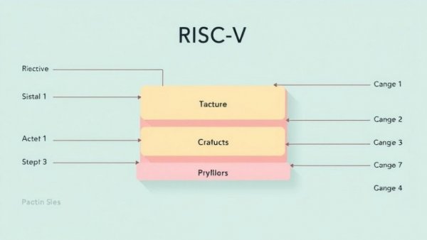 Abstract RISC-V automotive platform diagram with labeled core structures.