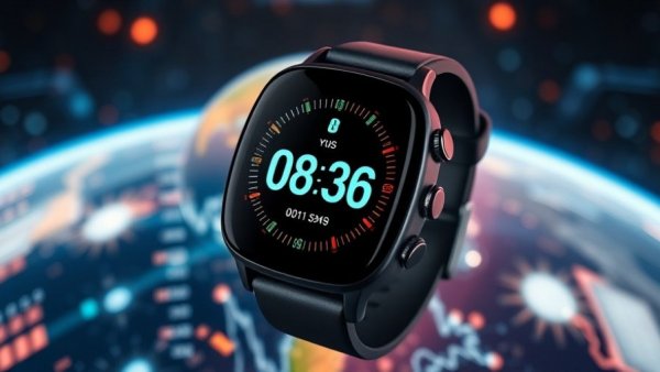 Modern smartwatch showcasing fitness metrics for New Year fitness goals.