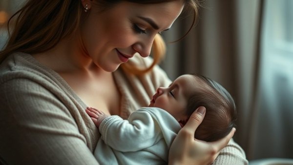 Tender moment of a mother holding her newborn, Michigan healthcare treatment options.