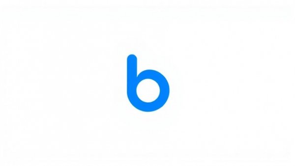 Stylized blue letter 'b' on white background