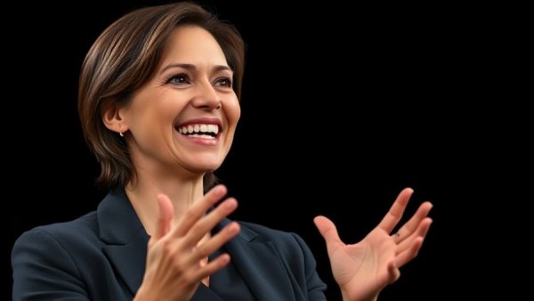 Confident woman speaks on startup fraud investigation topic.