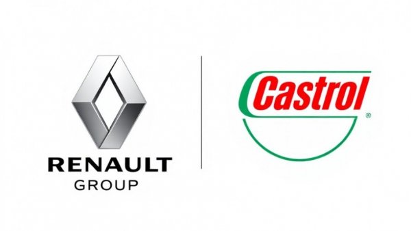 Renault Group and Castrol logos side by side on white.