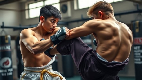 Youth in martial arts class Gurnee delivering a high kick.