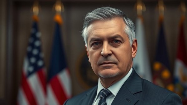 Formal portrait of a man in a suit with flags, representing Michigan medical price transparency.