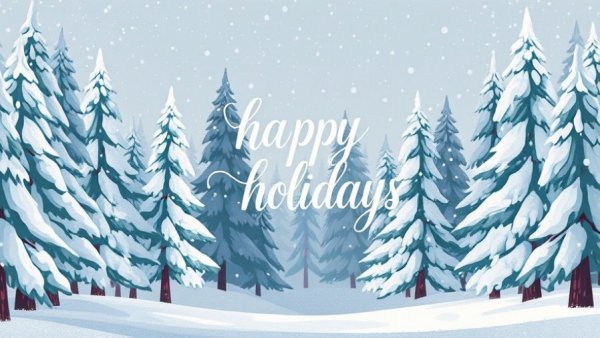 Michigan State Medical Society holiday greeting with snowy pines.