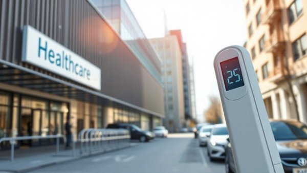 Newest technology in healthcare: smart thermometer and tech building